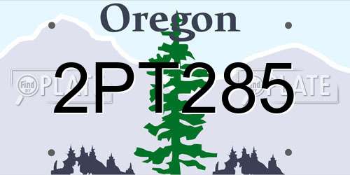 2PT285 Oregon License Plate