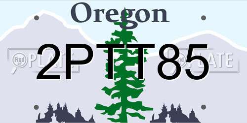 2PTT85 Oregon License Plate