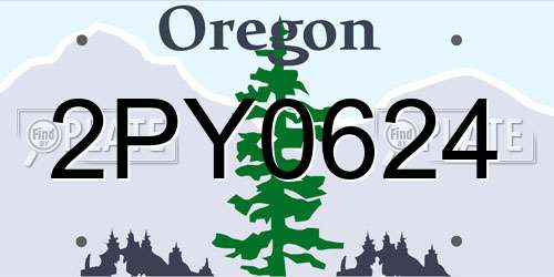2PY0624 Oregon License Plate