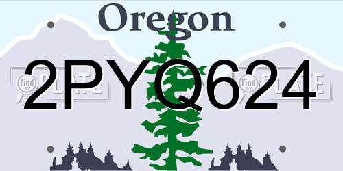 2PYQ624 Oregon License Plate