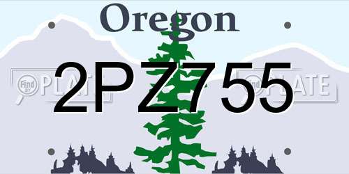 2PZ755 Oregon License Plate
