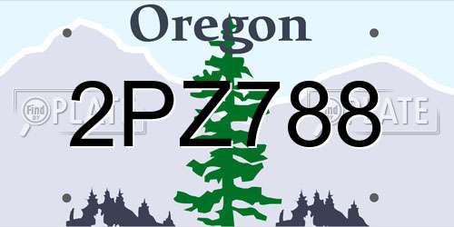 2PZ788 Oregon License Plate