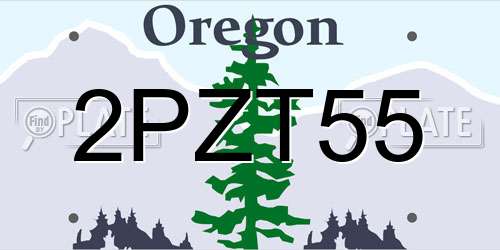 2PZT55 Oregon License Plate