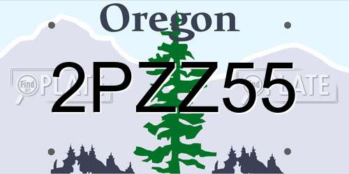 2PZZ55 Oregon License Plate