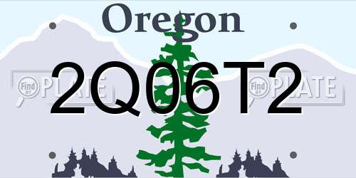 2Q06T2 Oregon License Plate