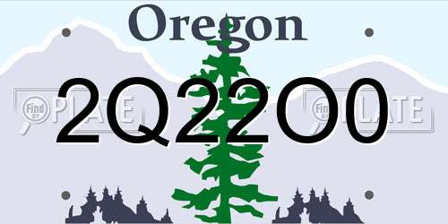 2Q22O0 Oregon License Plate