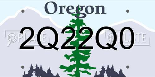 2Q22Q0 Oregon License Plate