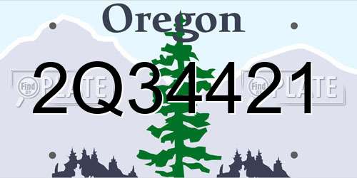 2Q34421 Oregon License Plate