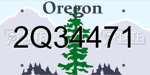 2Q34471 Oregon License Plate