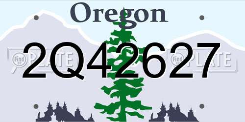 2Q42627 Oregon License Plate
