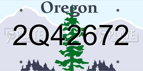 2Q42672 Oregon License Plate