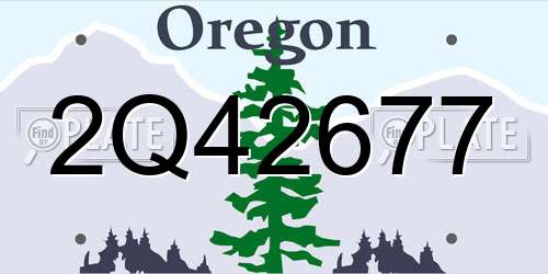 2Q42677 Oregon License Plate