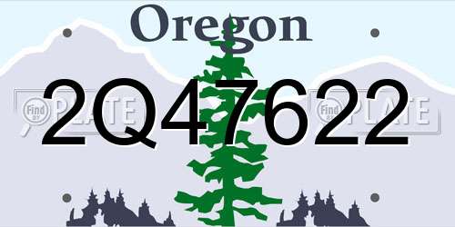 2Q47622 Oregon License Plate