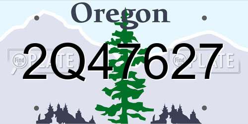 2Q47627 Oregon License Plate