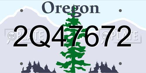 2Q47672 Oregon License Plate