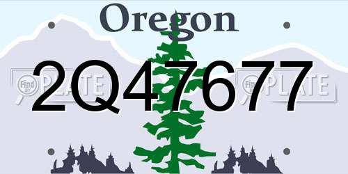 2Q47677 Oregon License Plate