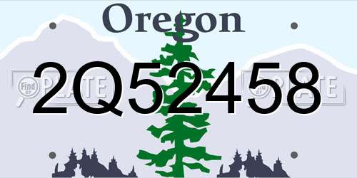2Q52458 Oregon License Plate