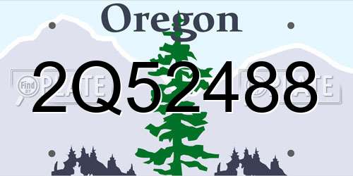 2Q52488 Oregon License Plate