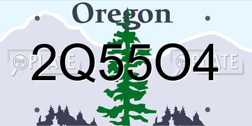 2Q55O4 Oregon License Plate