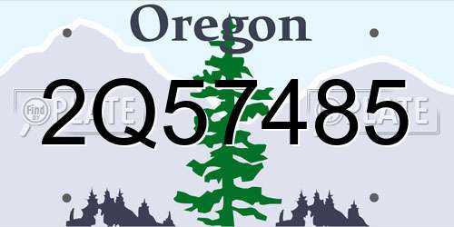 2Q57485 Oregon License Plate