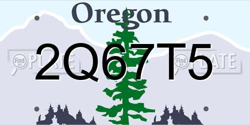 2Q67T5 Oregon License Plate