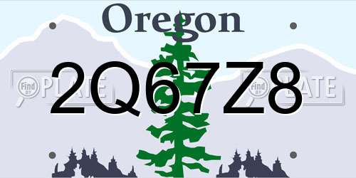 2Q67Z8 Oregon License Plate