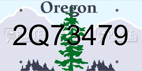 2Q73479 Oregon License Plate