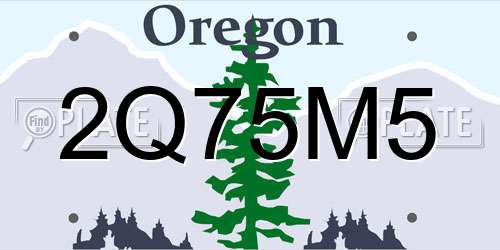 2Q75M5 Oregon License Plate
