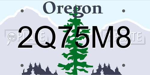 2Q75M8 Oregon License Plate