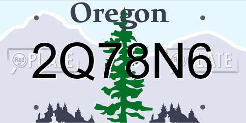 2Q78N6 Oregon License Plate