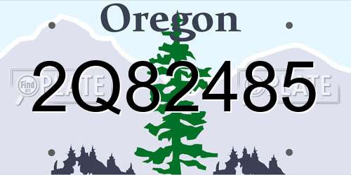 2Q82485 Oregon License Plate