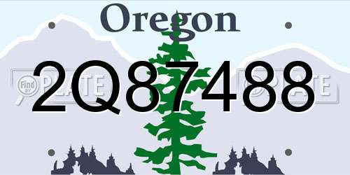 2Q87488 Oregon License Plate