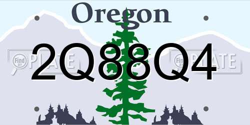 2Q88Q4 Oregon License Plate