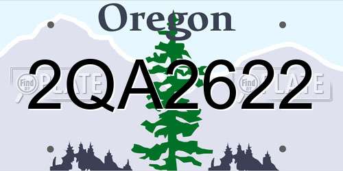 2QA2622 Oregon License Plate