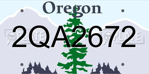 2QA2672 Oregon License Plate