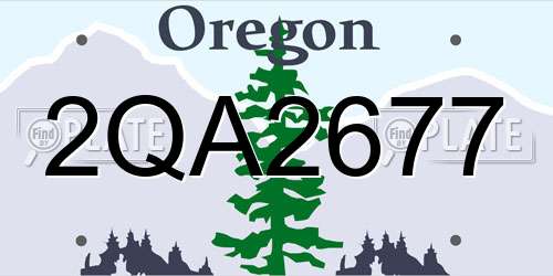 2QA2677 Oregon License Plate