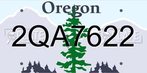 2QA7622 Oregon License Plate