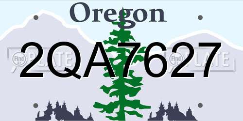 2QA7627 Oregon License Plate