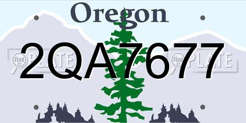 2QA7677 Oregon License Plate