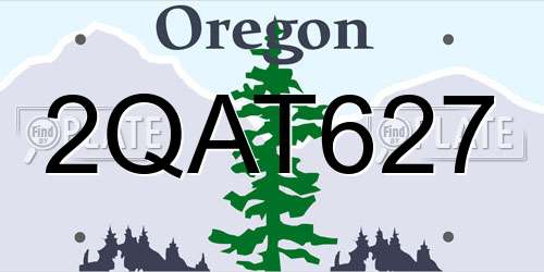 2QAT627 Oregon License Plate
