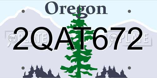 2QAT672 Oregon License Plate