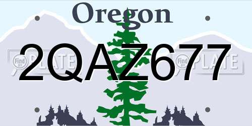 2QAZ677 Oregon License Plate