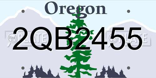 2QB2455 Oregon License Plate