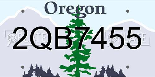 2QB7455 Oregon License Plate