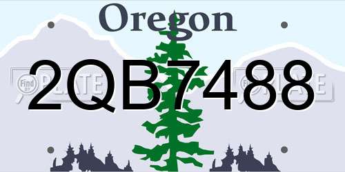 2QB7488 Oregon License Plate