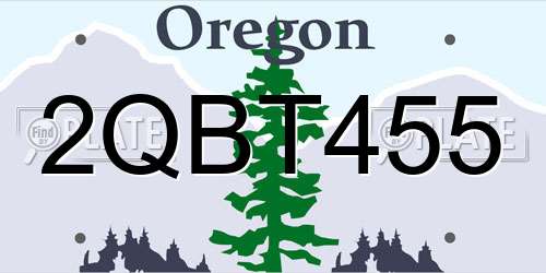 2QBT455 Oregon License Plate