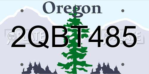2QBT485 Oregon License Plate