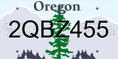 2QBZ455 Oregon License Plate