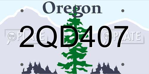 2QD407 Oregon License Plate