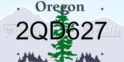 2QD627 Oregon License Plate